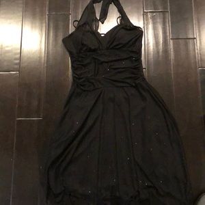 Black sparkly halter dress